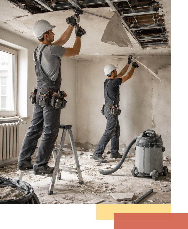 Демонтаж гипсокартонного потолка в Кохме быстро и аккуратно