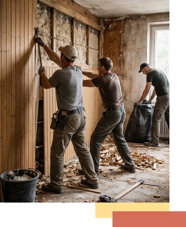 Демонтаж вагонки и вывоз материалов в Кохме