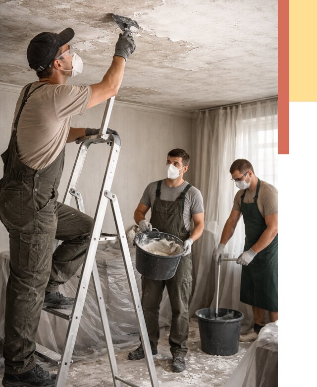 Удаление побелки с потолка в Кохме от 2597 руб. быстро и недорого | ОТДЕЛОЧНИК-Кхм