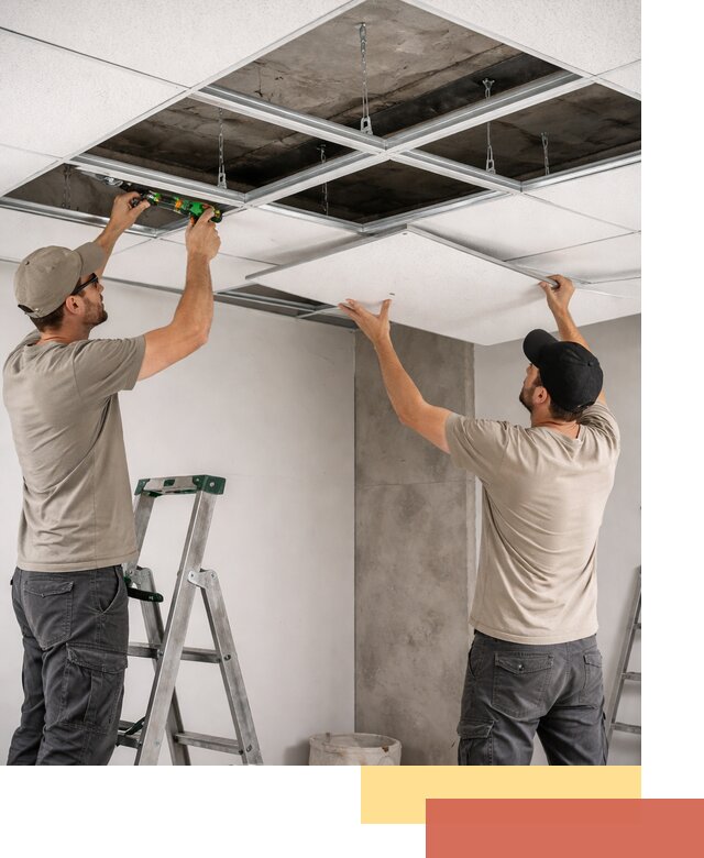 Монтаж потолка Армстронг под ключ в Кохме
