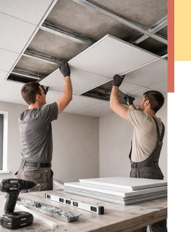 Монтаж кассетного потолка в Кохме от 4675 руб/м2 — установка и сборка | ОТДЕЛОЧНИК-Кхм