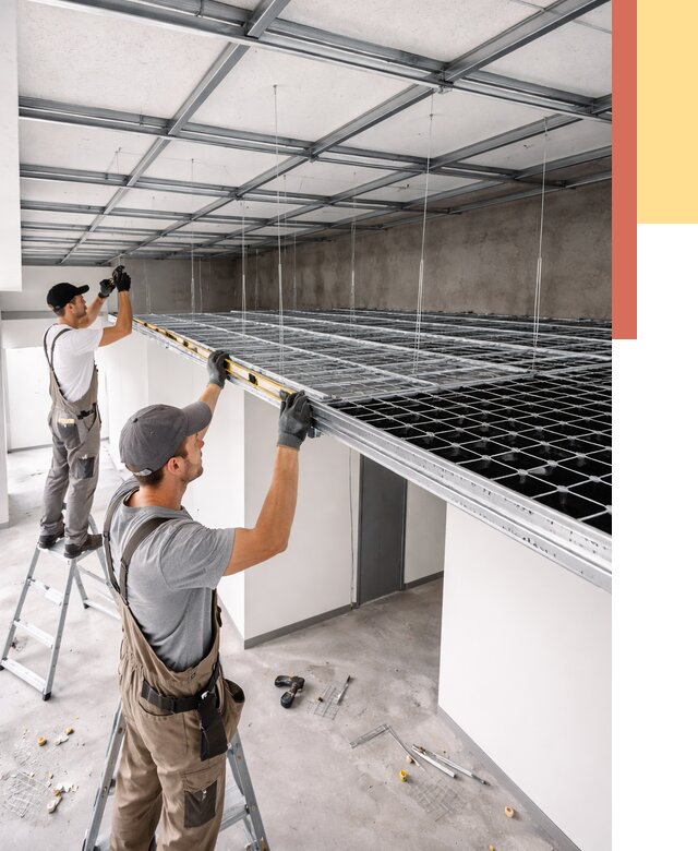 Монтаж потолка грильято в Кохме от 467 руб./м² — быстрая сборка под ключ | ОТДЕЛОЧНИК-Кхм