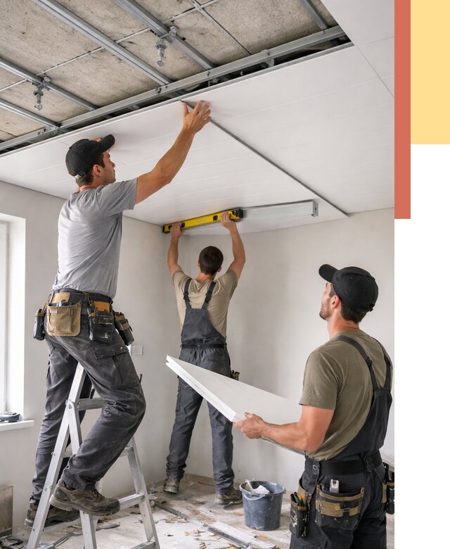 Монтаж потолка из ПВХ панелей в Кохме от 3636 руб./м2 — быстро и недорого | ОТДЕЛОЧНИК-Кхм