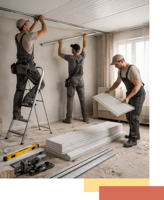 Монтаж потолка из ПВХ панелей в Кохме оперативно и качественно