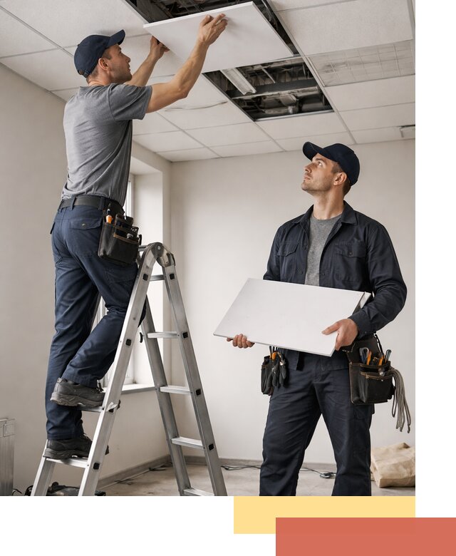 Обслуживание подвесного потолка в Кохме — ремонт и чистка