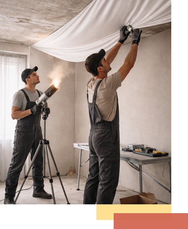 Установка натяжного потолка под ключ в Кохме