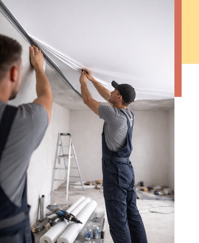 Монтаж матового натяжного потолка в Кохме от 4675 руб./м² — быстро и недорого | ОТДЕЛОЧНИК-Кхм