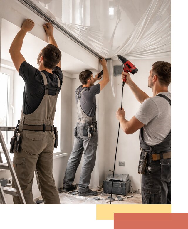 Монтаж глянцевого натяжного потолка в Кохме быстро и качественно