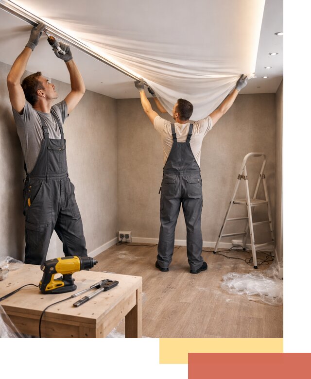 Монтаж натяжного потолка с подсветкой в Кохме цена и сроки