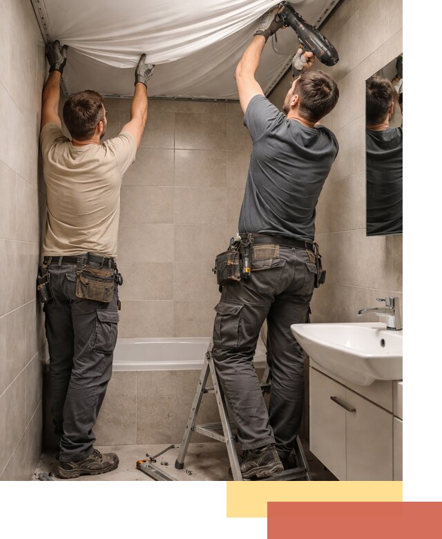 Монтаж натяжного потолка в ванной в Кохме быстро и качественно