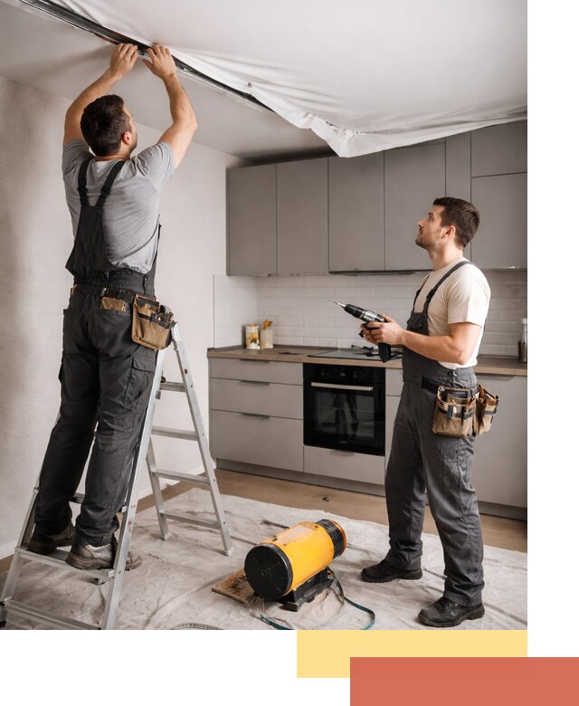 Монтаж натяжного потолка на кухне в Кохме