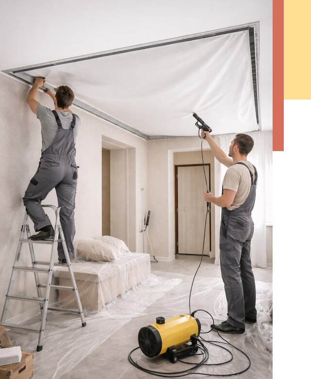 Монтаж натяжного потолка в прихожей в Кохме от 2753 руб. под ключ | ОТДЕЛОЧНИК-Кхм