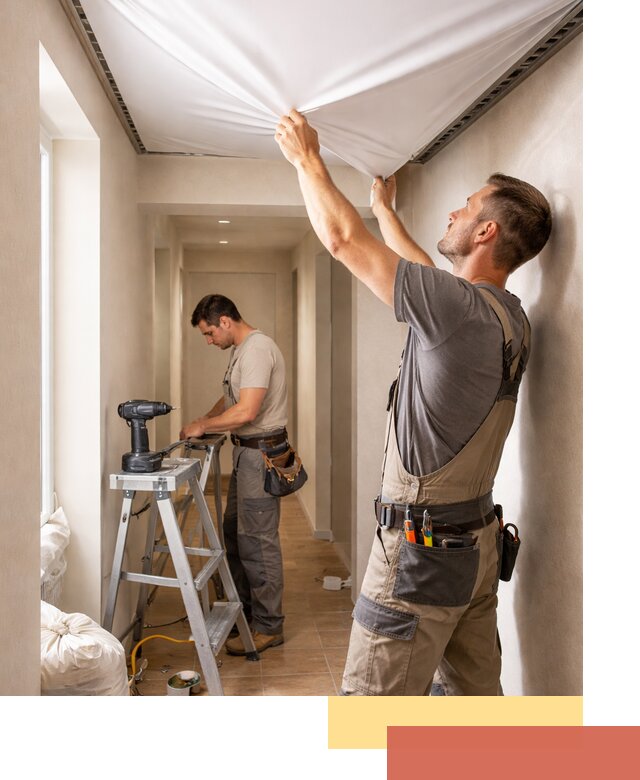 Монтаж натяжного потолка в прихожей в Кохме