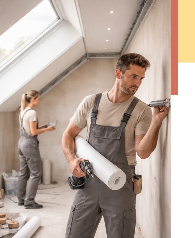 Монтаж натяжного потолка на мансарде в Кохме от 3636 руб. | ОТДЕЛОЧНИК-Кхм