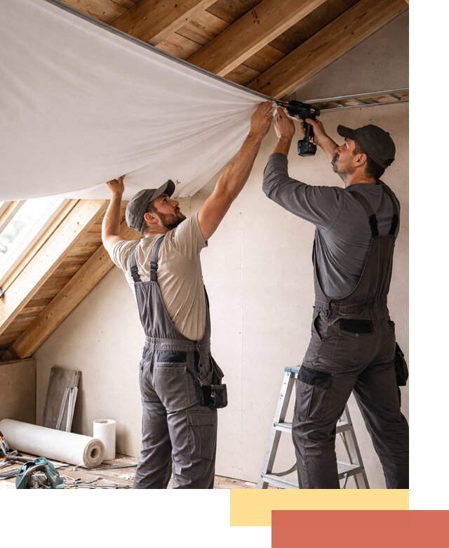 Монтаж натяжного потолка в мансарде в Кохме