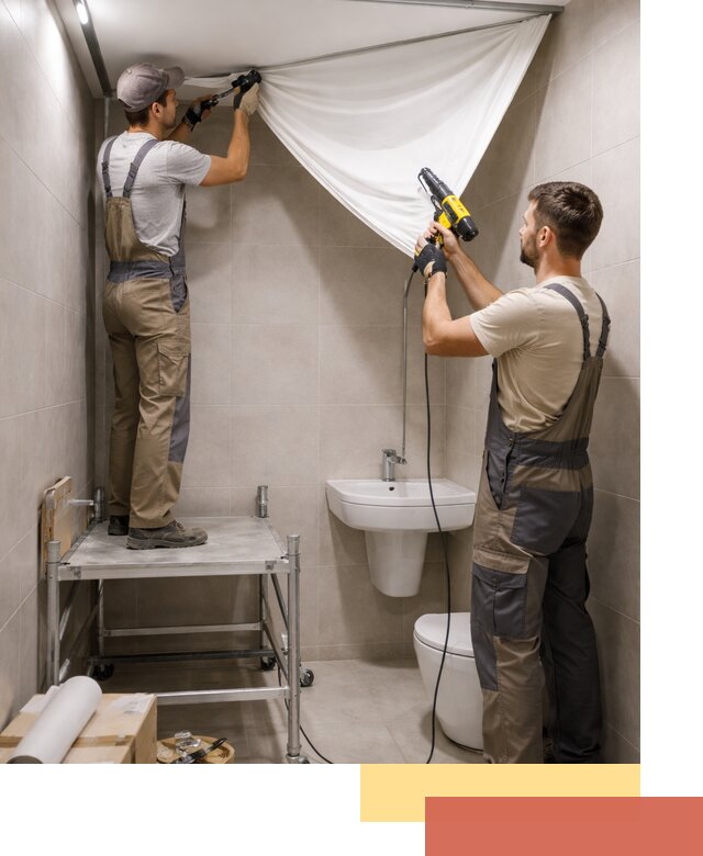 Монтаж натяжного потолка в санузле в Кохме