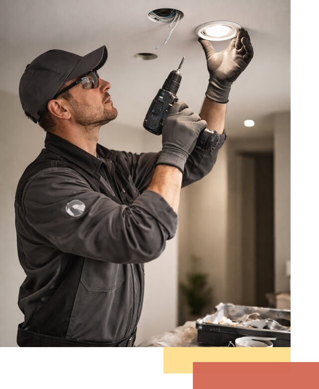 Установка точечных светильников в натяжной потолок в Кохме