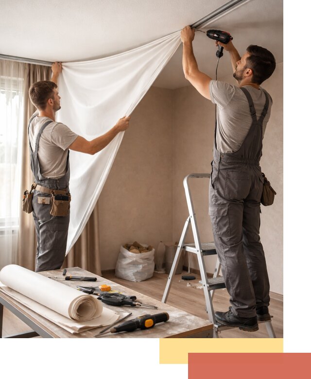 Замена полотна натяжного потолка в Кохме быстро и качественно