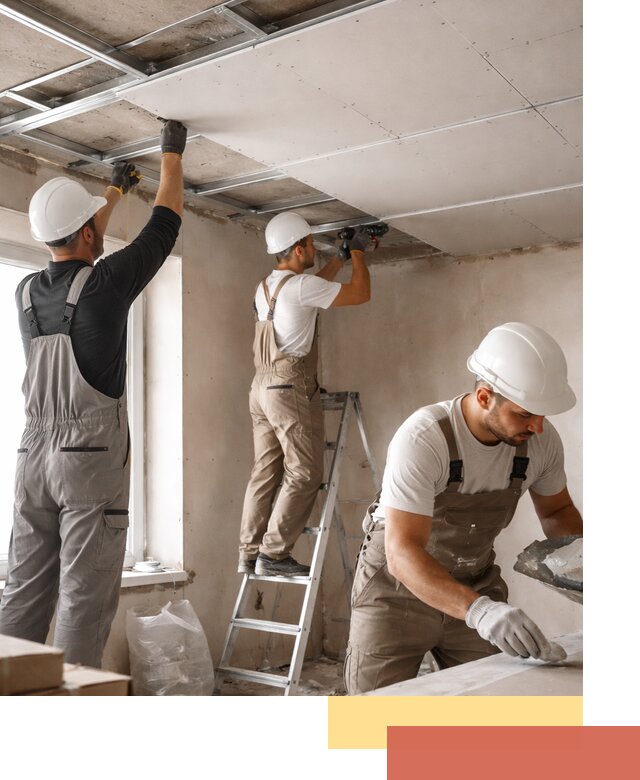 Одноуровневый потолок из гипсокартона в Кохме — монтаж и отделка