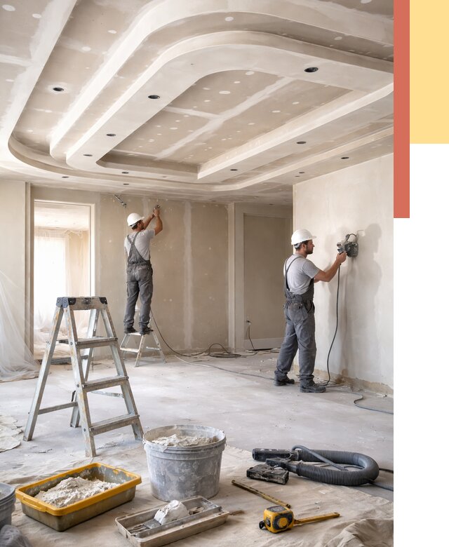 Многоуровневый потолок из гипсокартона в Кохме от 779 руб. под ключ | ОТДЕЛОЧНИК-Кхм