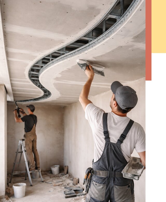 Криволинейный потолок из гипсокартона в Кохме от 2181 руб./м2 | ОТДЕЛОЧНИК-Кхм