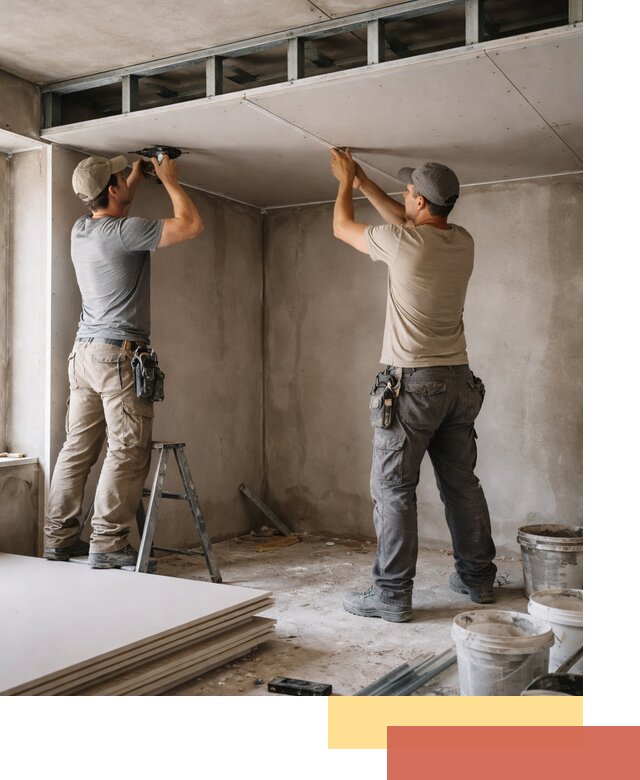 Короб из гипсокартона на потолке под ключ в Кохме