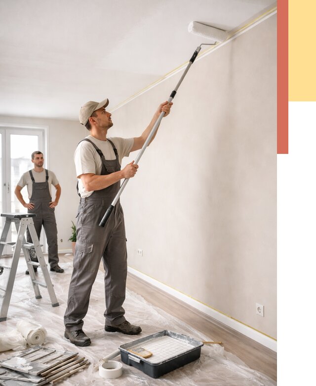 Покраска потолка из гипсокартона в Кохме от 4675 руб./м2 — услуги под ключ | ОТДЕЛОЧНИК-Кхм