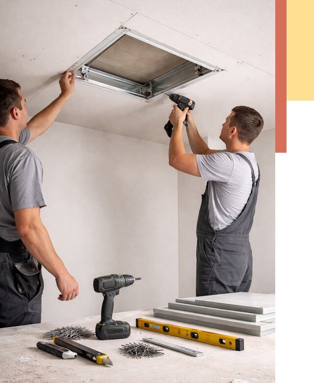 Установка люка в потолок ГКЛ в Кохме от 2597 руб. под ключ | ОТДЕЛОЧНИК-Кхм