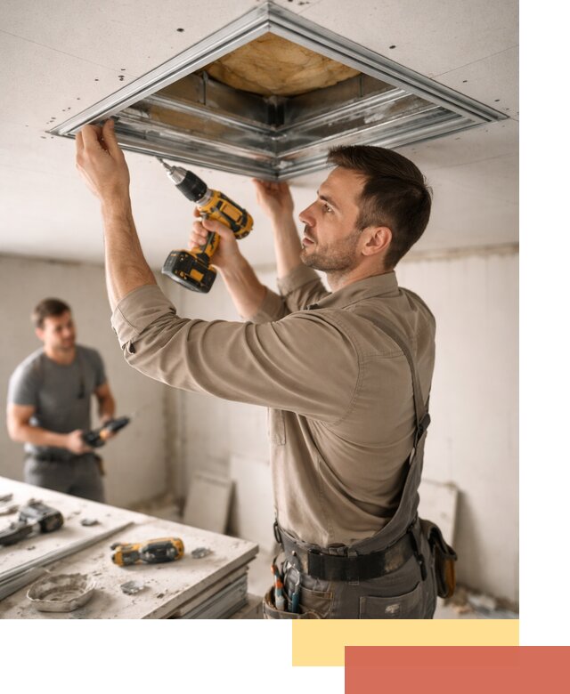 Монтаж люка в потолок из ГКЛ в Кохме