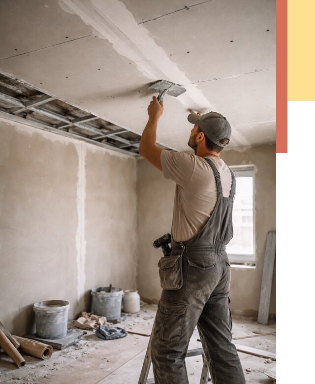 Ремонт потолка из гипсокартона в Кохме от 675 руб./м² — быстро и недорого | ОТДЕЛОЧНИК-Кхм