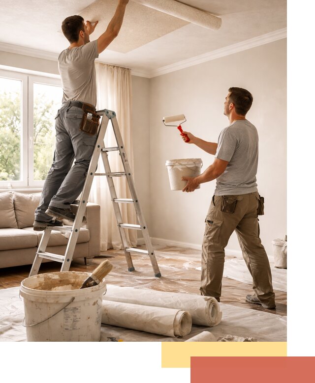 Поклейка обоев на потолок в Кохме — качественно и быстро