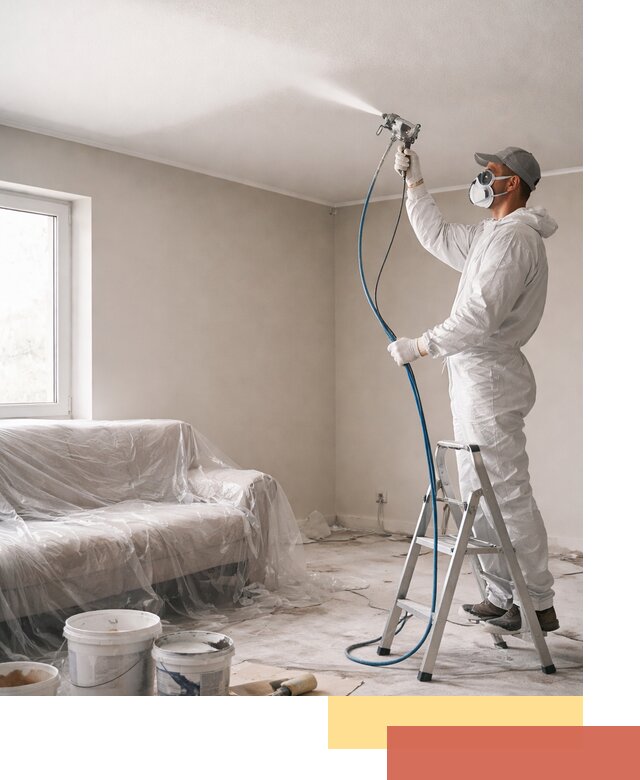 Покраска потолка краскопультом в Кохме быстро и качественно