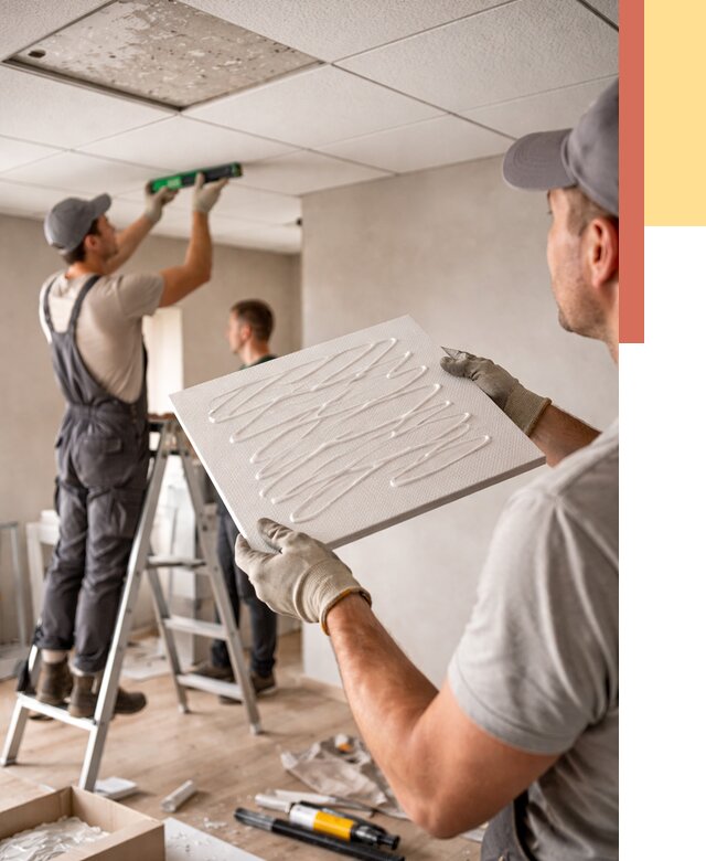 Монтаж потолочной плитки в Кохме от 4675 руб. — быстро и недорого | ОТДЕЛОЧНИК-Кхм