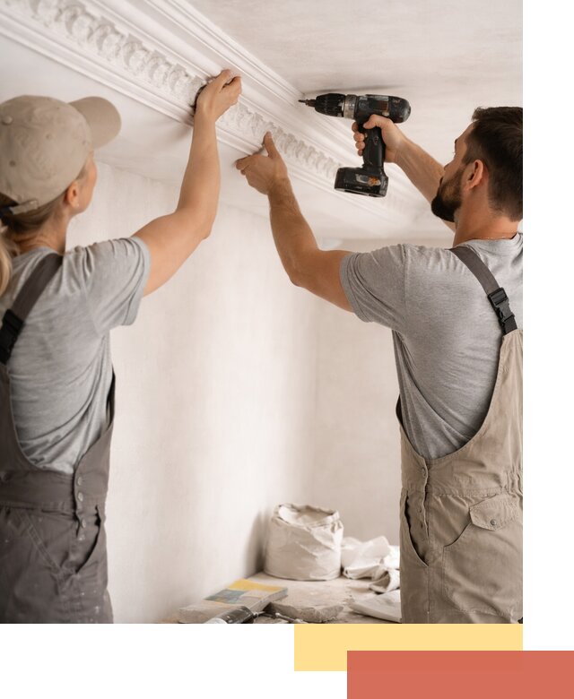 Профессиональный монтаж лепнины на потолок в Кохме