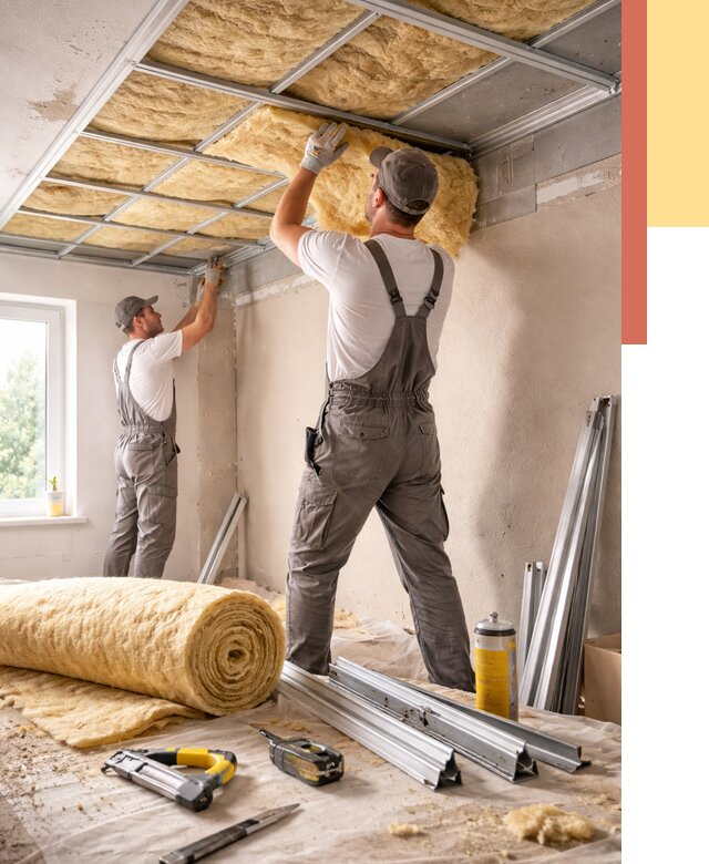 Утепление потолка в Кохме от 7479 руб/м2 — недорого, быстро, под ключ | ОТДЕЛОЧНИК-Кхм