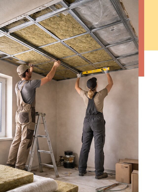 Шумоизоляция потолка в Кохме от 1299 руб. под ключ — услуги ОТДЕЛОЧНИК-Кхм