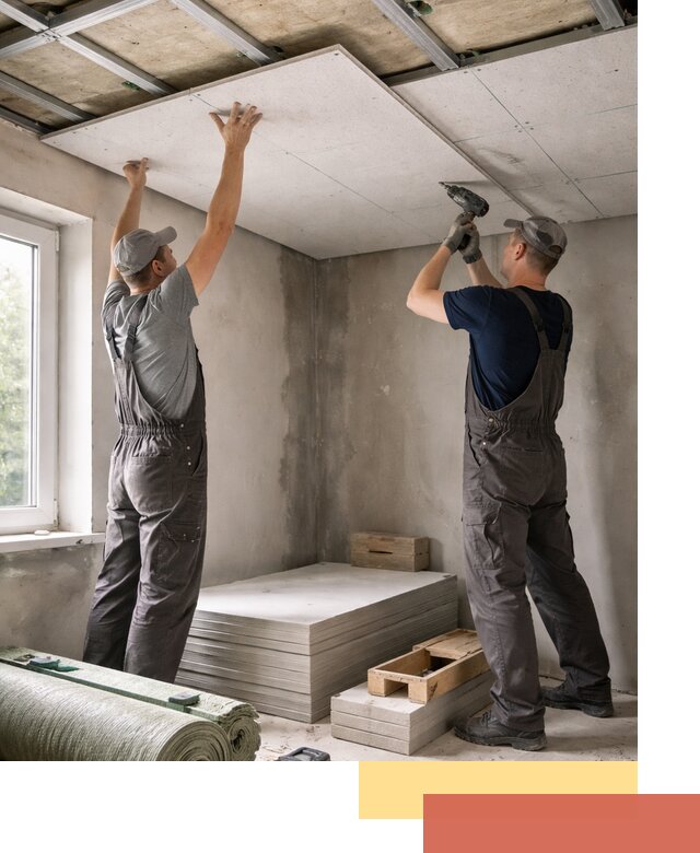 Шумоизоляция потолка панелями ЗИПС в Кохме